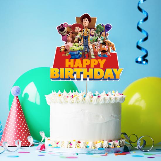Toy Story Temalı Happy Birthday Pasta Süsü