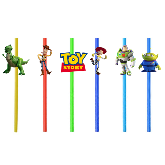 Toy Story Konseptli 6’lı Plastik Pipet