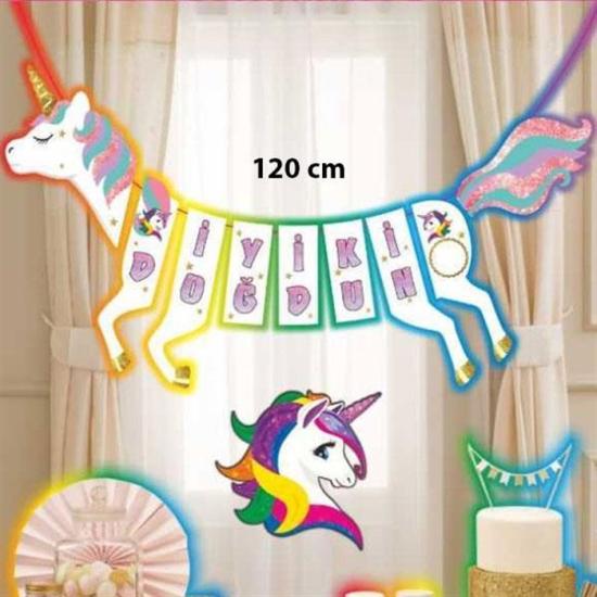 Unicorn Temalı İyi ki Doğdun Yazısı