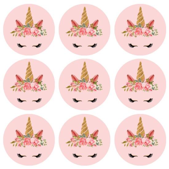 Unicorn Konseptli Sticker 10 Adet - 5 cm