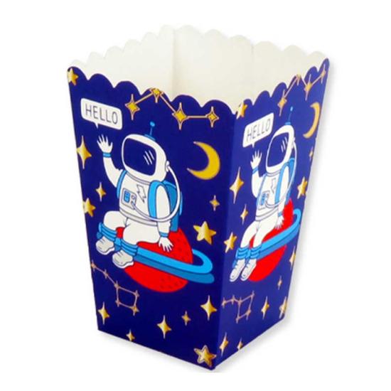Uzay Kozmoz Temalı Mısır Popcorn Kutusu - 5 Adet