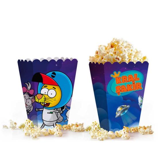 Kral Şakir Uzay Konsepti Mısır Popcorn Kutusu - 10 Adet