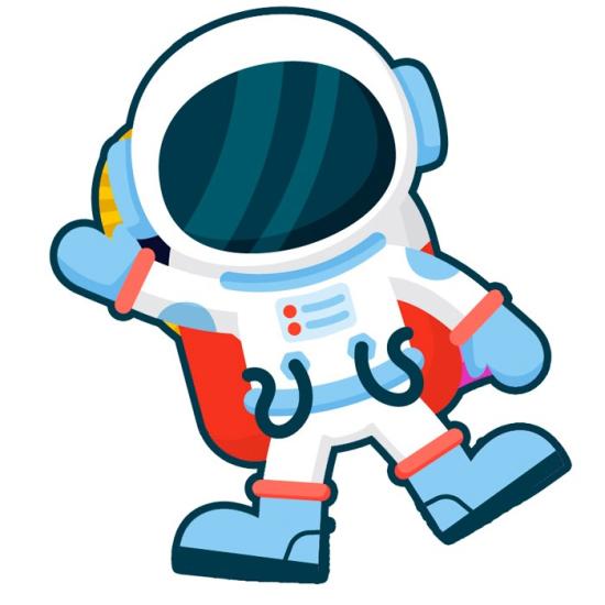 Astronot Konsepti Sticker 12 cm