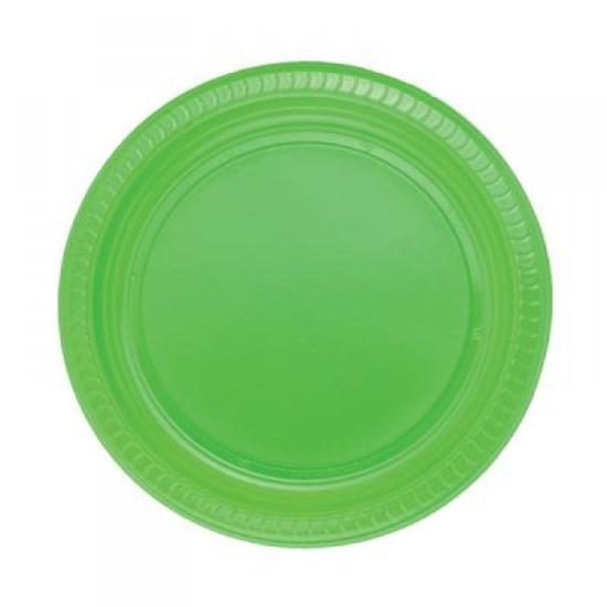 Plastik Tabak Yeşil  - 5 Adet - 22 cm