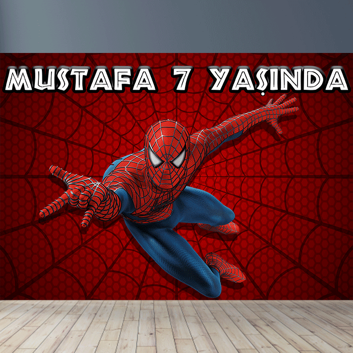 Spiderman Kişiye Özel Doğum Günü Afişi