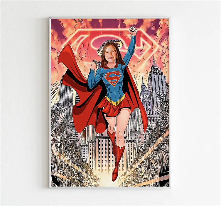 Super Girl Poster - Kişiye Özel