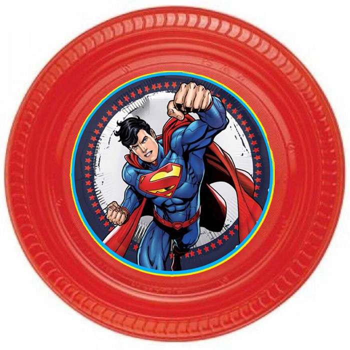 Superman Temalı Stickerlı Tabak - 5 Adet