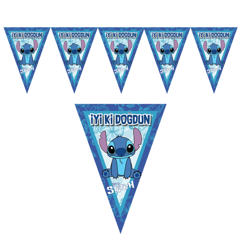 Stitch Konsepti İyi Ki Doğdun Flama Set