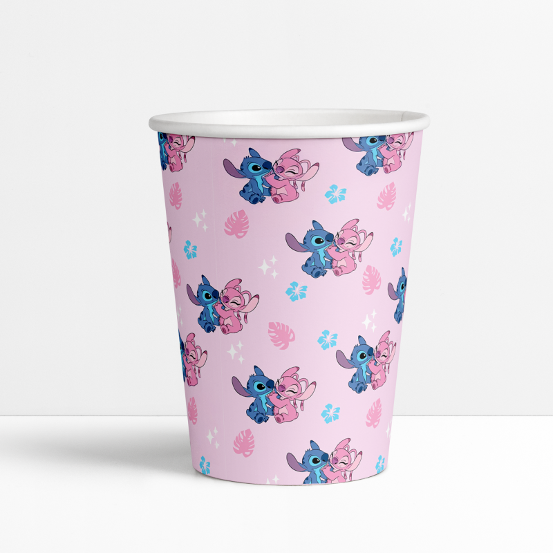 Stitch Pembe Konsepti Karton Bardak 8’li