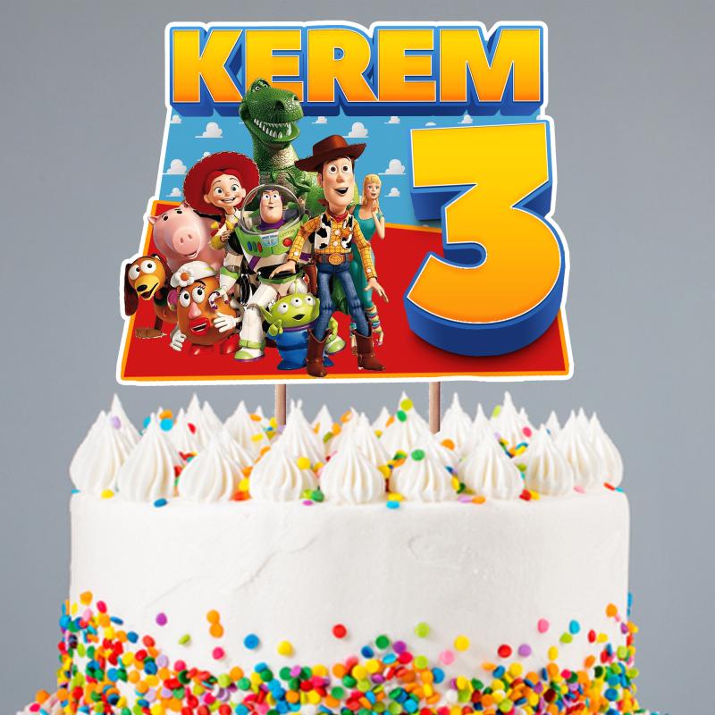 Kişiye Özel Toy Story Konseptli Pasta Süsü Seti