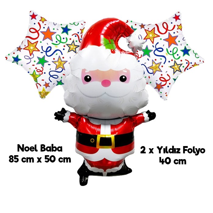 Yılbaşı Partisi Noel Baba Folyo Balon Seti